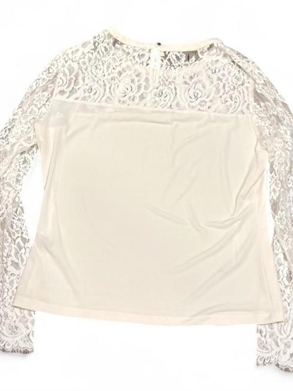 Karl Lagerfeld Floral Lace White Blouse - Picture 2 of 5